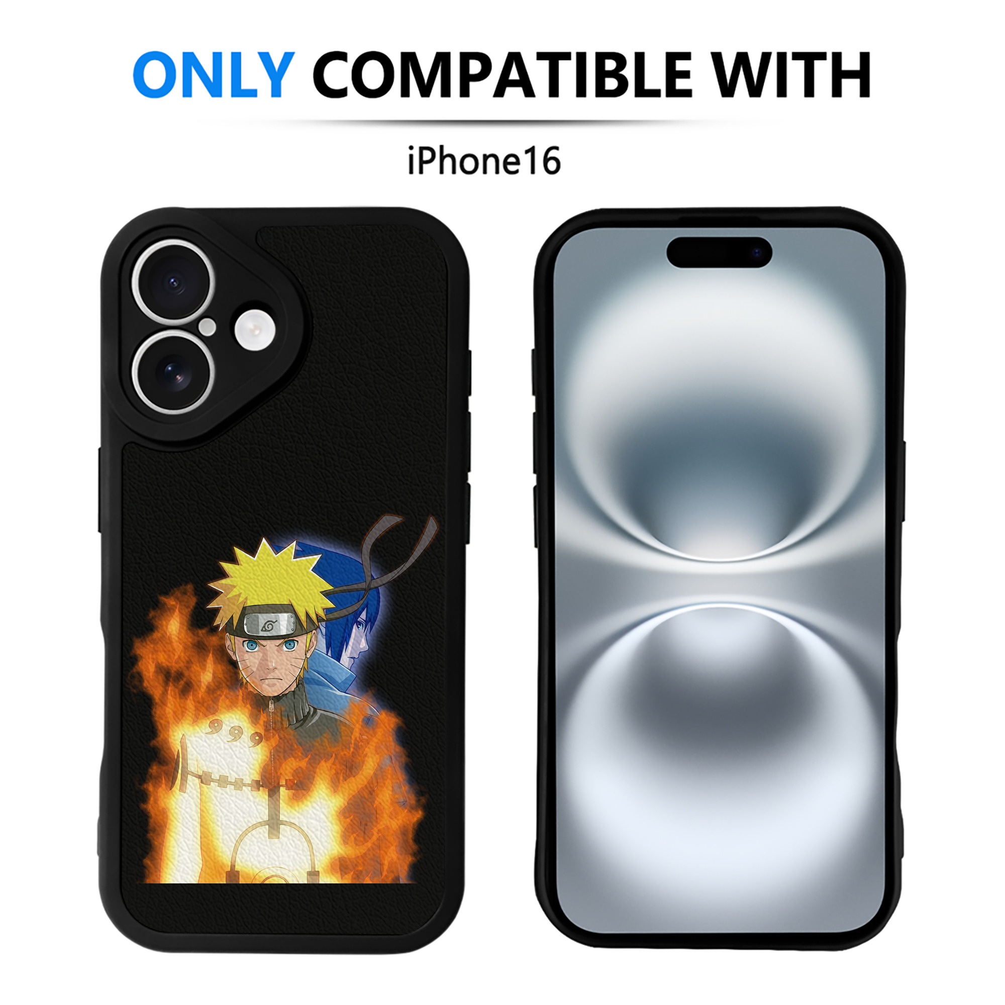 （画像用） NARUTO -ナルト- うずまき ナルト Uzumaki Naruto 【iPhone 16シリーズ対応】シリコンスマホケース（レザー調） 材質：シリコン